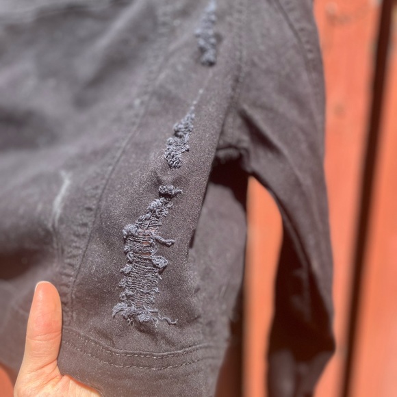 Ripped black denim jacket - Picture 11 of 13